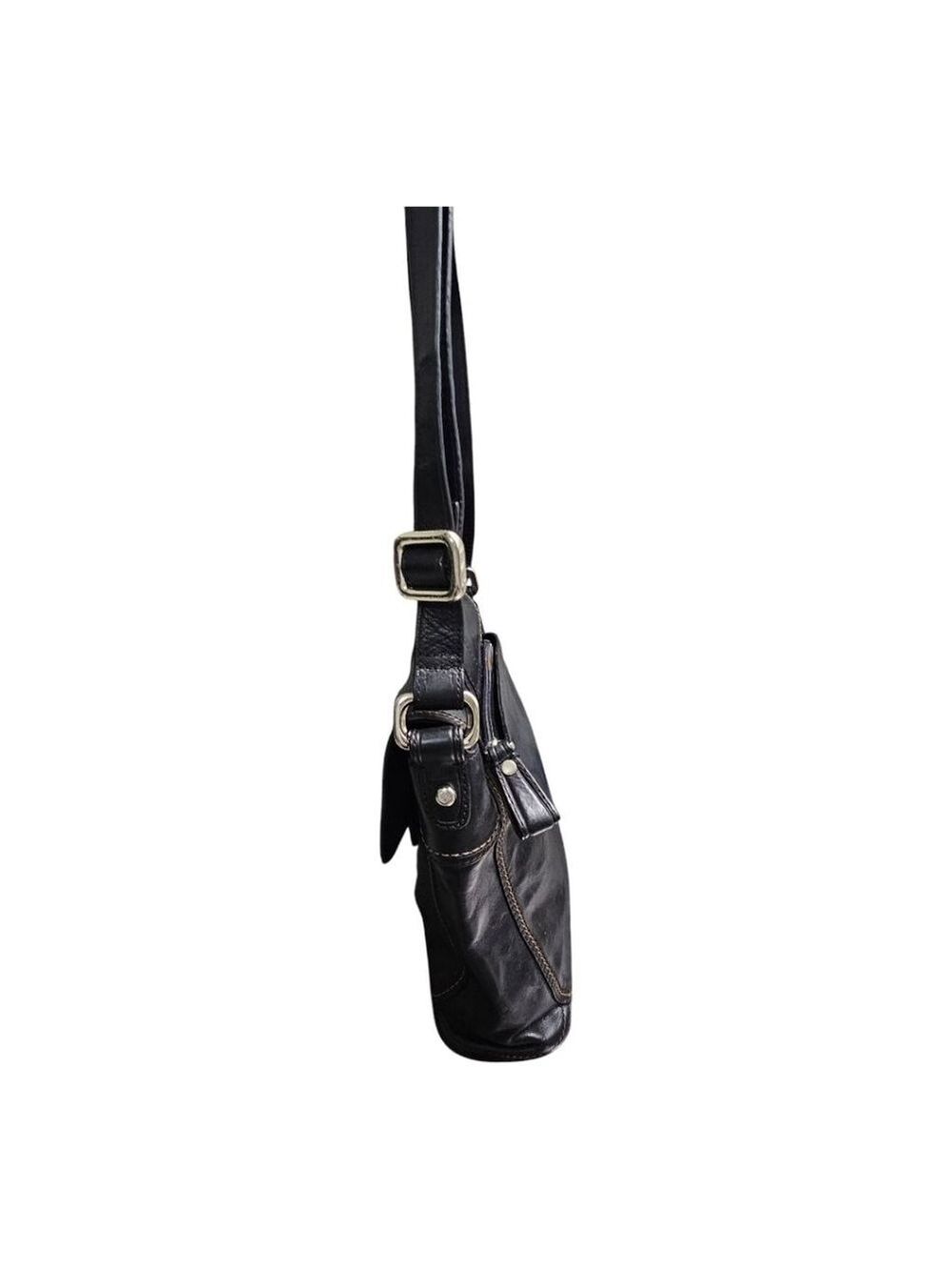 Women's Vintage Fossil Leather Crossbody Bag Black - Picture 10 of 16